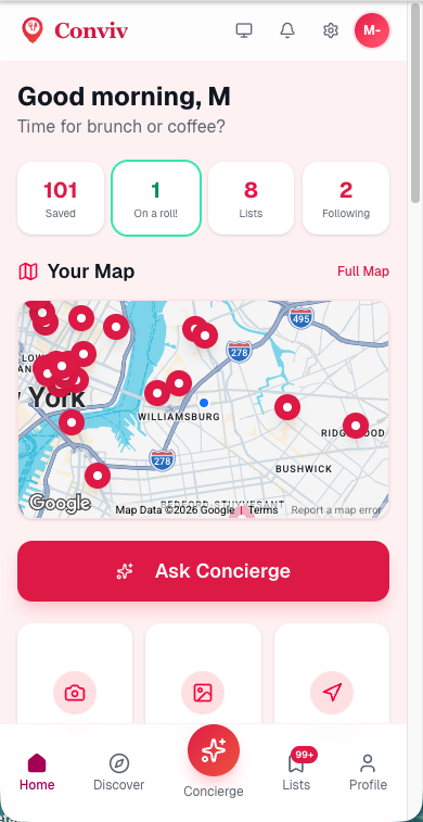 Conviv app light mode
